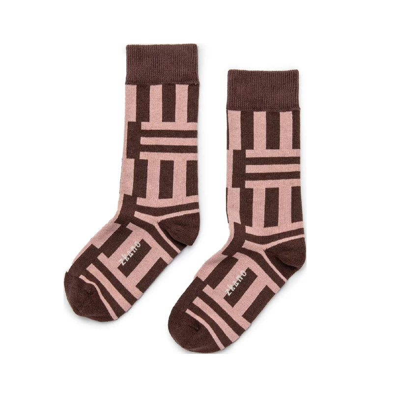 Unmissable Offer Odette - Organic Cotton Crew Socks - Desert Rose