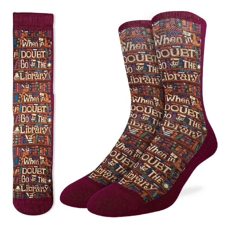 Weekend Deals That Impress "Go to the Library" Crew Socks by Good Luck Sock