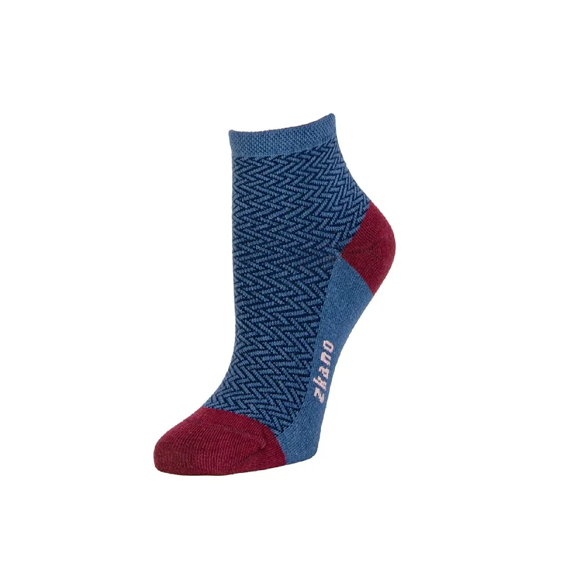 Weekend Discounts to Indulge In Herringbone- Organic Cotton Anklet Socks - Navy
