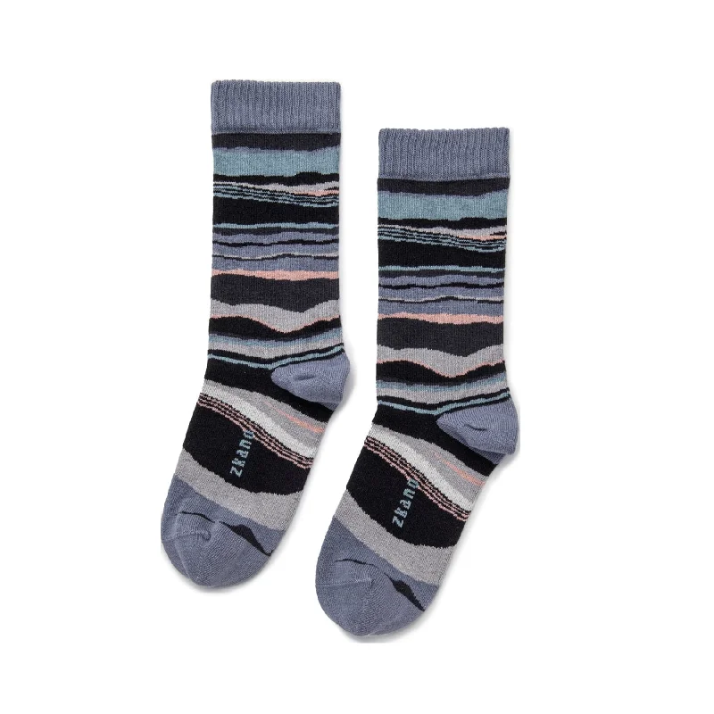 Act Fast Horizon - Organic Cotton Crew Socks - Smoke