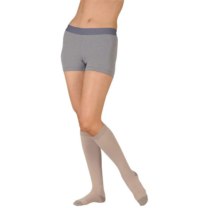 Deep Savings Juzo 2062 Silver Soft Open Toe Knee Highs - 30-40 mmHg