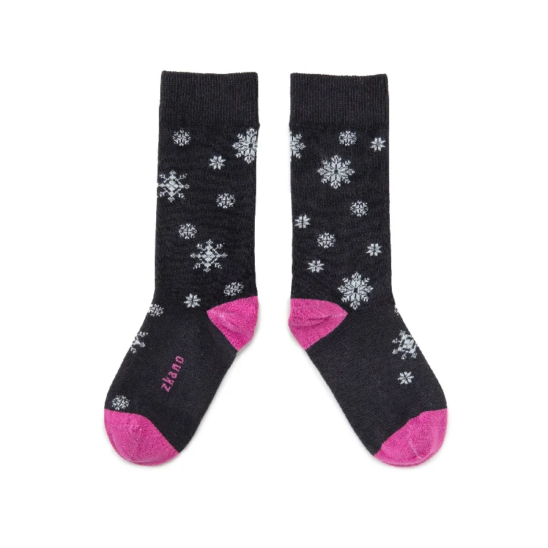 Time-Limited Offer Let it Snow - Organic Cotton Crew Socks - Black