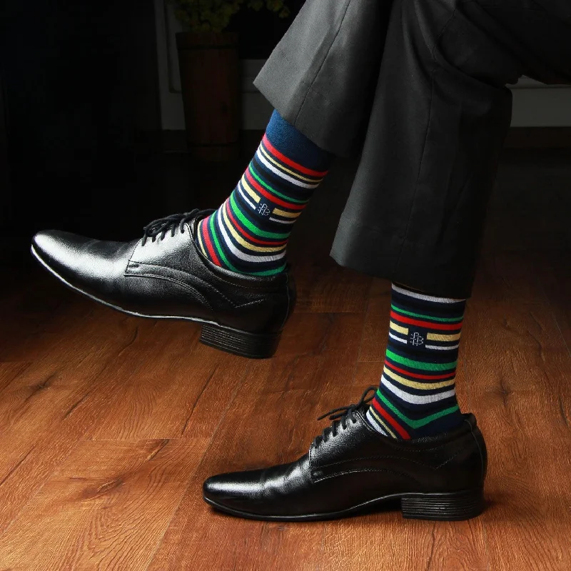 Weekend Savings Extravaganza Men's Designer Signature Socks - Navy