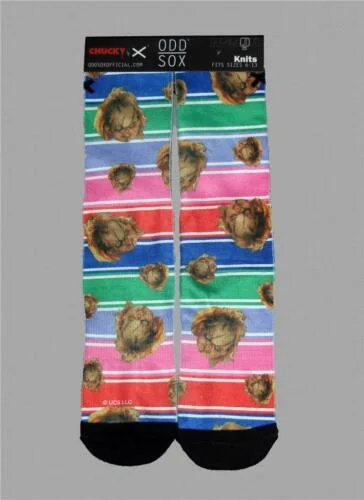 Weekend Savings Extravaganza Men's Odd Sox Chucky with Stripes Crew Socks