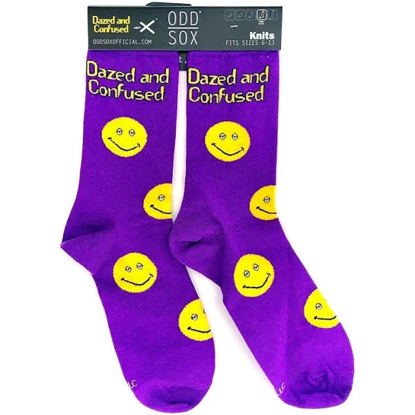Weekend Savings Bonanza Men's Odd Sox Dazed and Confused Crew Socks