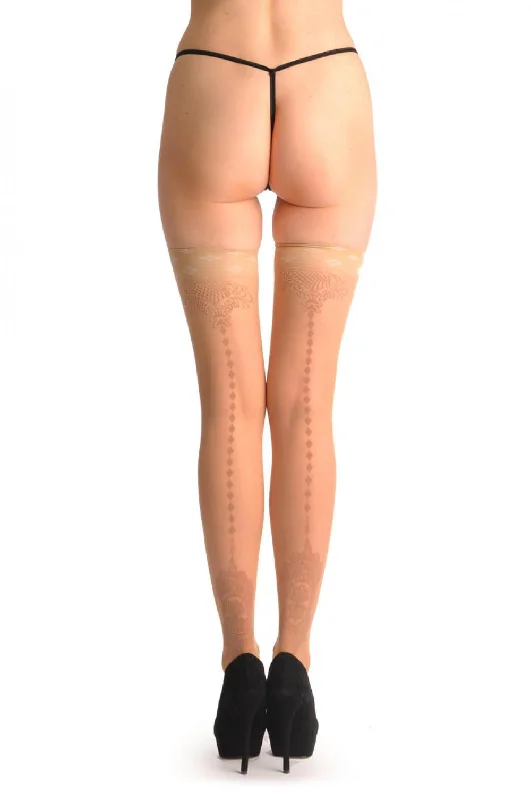 Weekend Price Cuts Galore Nude With Velvet Vintage Elements & Geometrical Seam