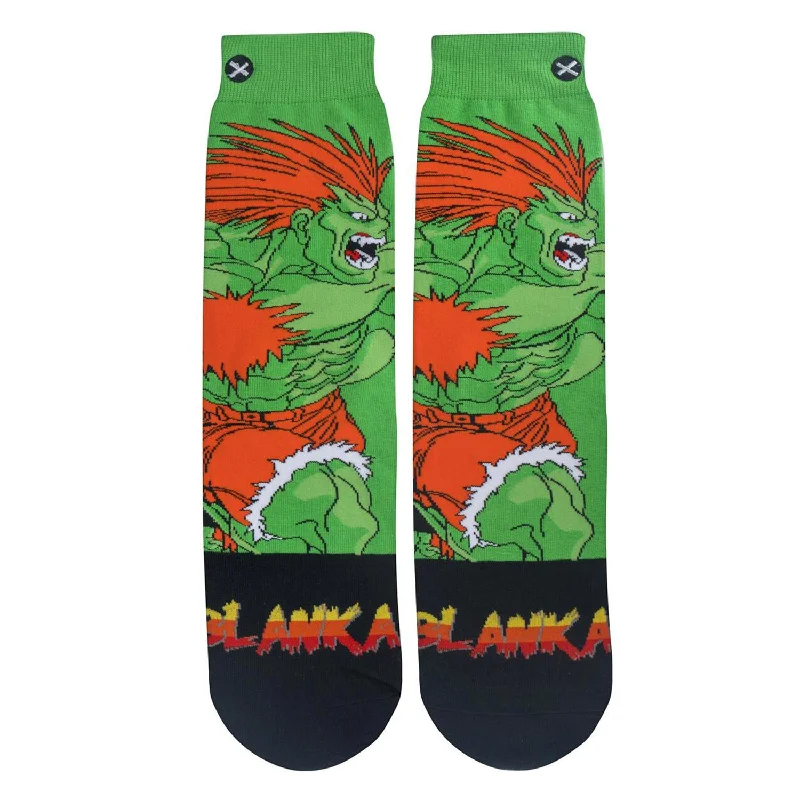 Weekend Wonders Await! Odd Sox Men's Crew Socks - Blanka (Street Fighter II)