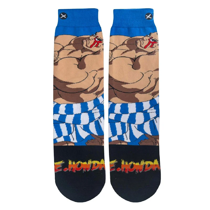 Super Deal Odd Sox Men's Crew Socks - E Honda (Street Fighter II)