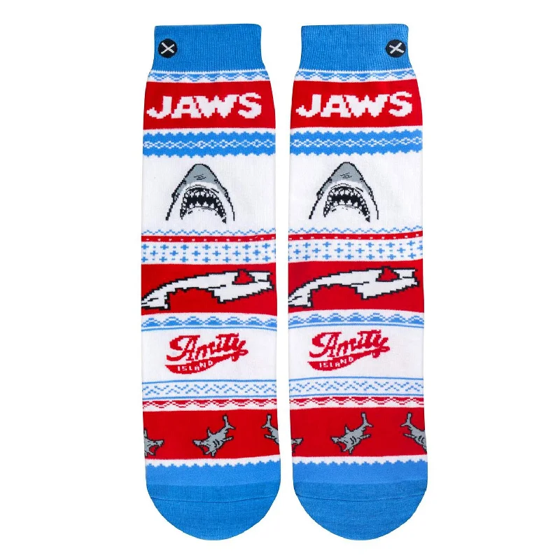 Weekend Discounts to Enjoy Odd Sox Men's Crew Socks - Jaws Sweater