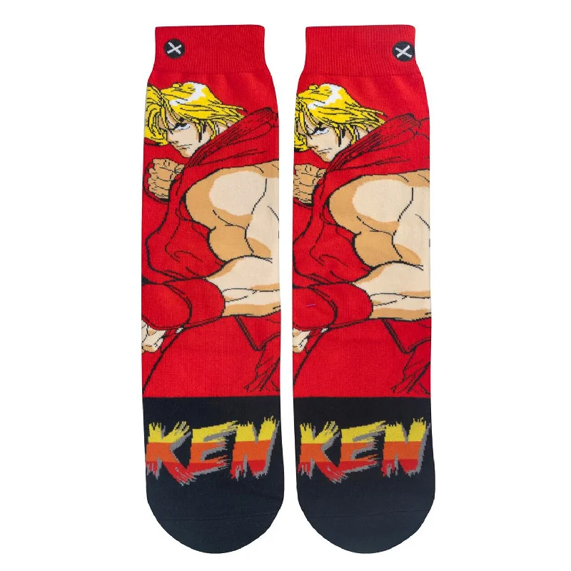 Savings Galore Odd Sox Men's Crew Socks - Ken (Street Fighter II)