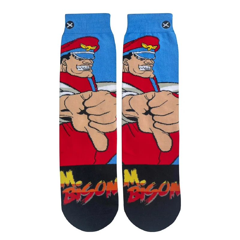 Online Exclusive Odd Sox Men's Crew Socks - M Bison (Street Fighter II)