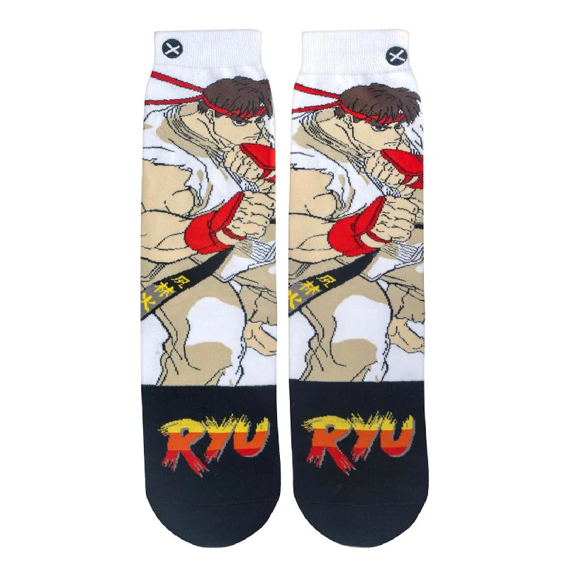 Mega Discount Odd Sox Men's Crew Socks - Ryu (Street Fighter II)