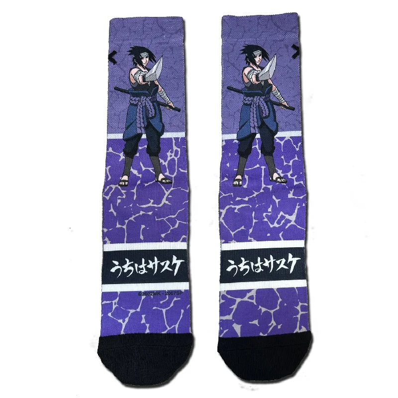 Best Choice Odd Sox Men's Crew Socks - Sasuke Kanji (Naruto Shippuden)