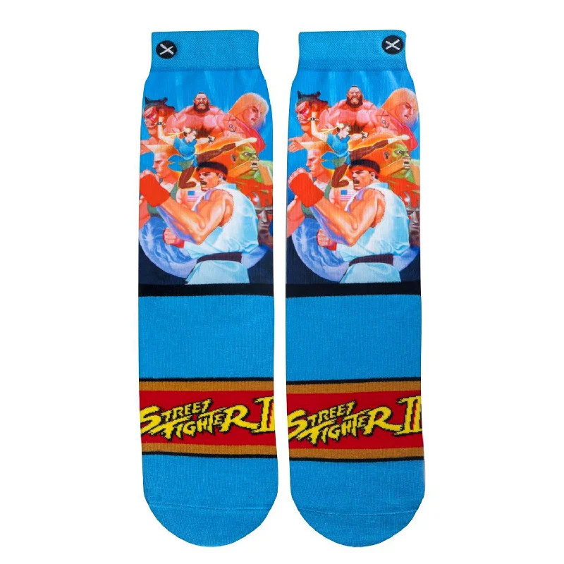 Crazy Deal Odd Sox Men's Crew Socks - World Warriors (Street Fighter II)