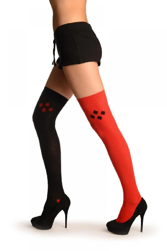 Weekend Specials to Savor One Red & One Black With Reversed Tiles & Heels Over The Knee Socks Weekend Specials to Savor One Red & One Black With Reversed Tiles & Heels Over The Knee Socks