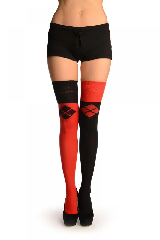 Weekend Deals That Impress One Red & One Black With Reversed Tiles & Tops Over The Knee Socks Weekend Deals That Impress One Red & One Black With Reversed Tiles & Tops Over The Knee Socks