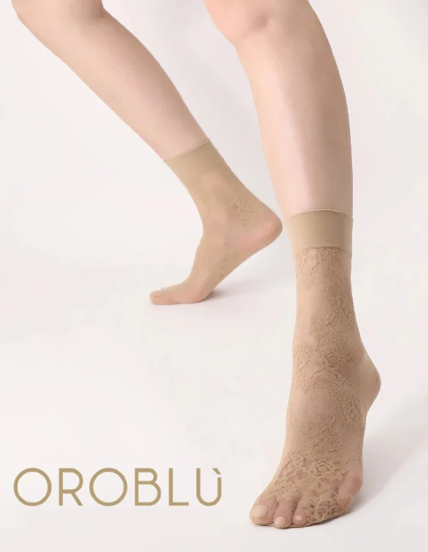 Weekend-Only Price Drops Oroblu Fine Lace Socks Camel
