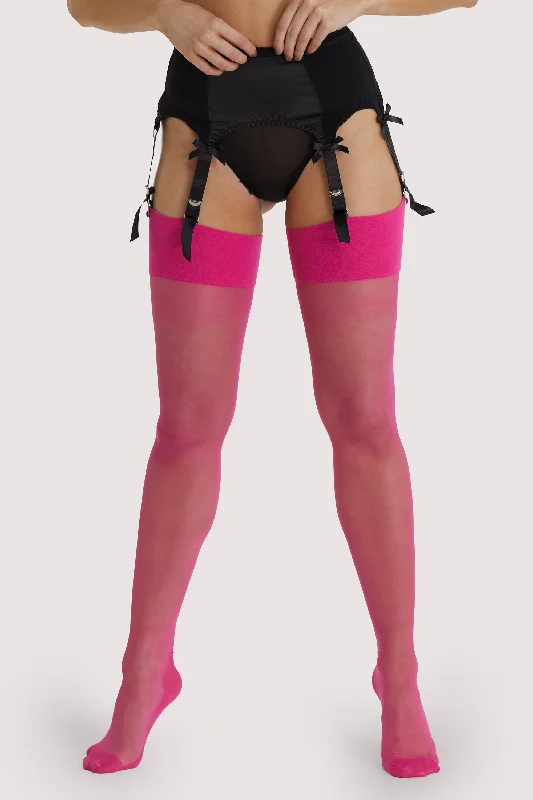 Weekend Deals to Brighten Your Day Playful Promises Pink Peacock Seamed Stockings