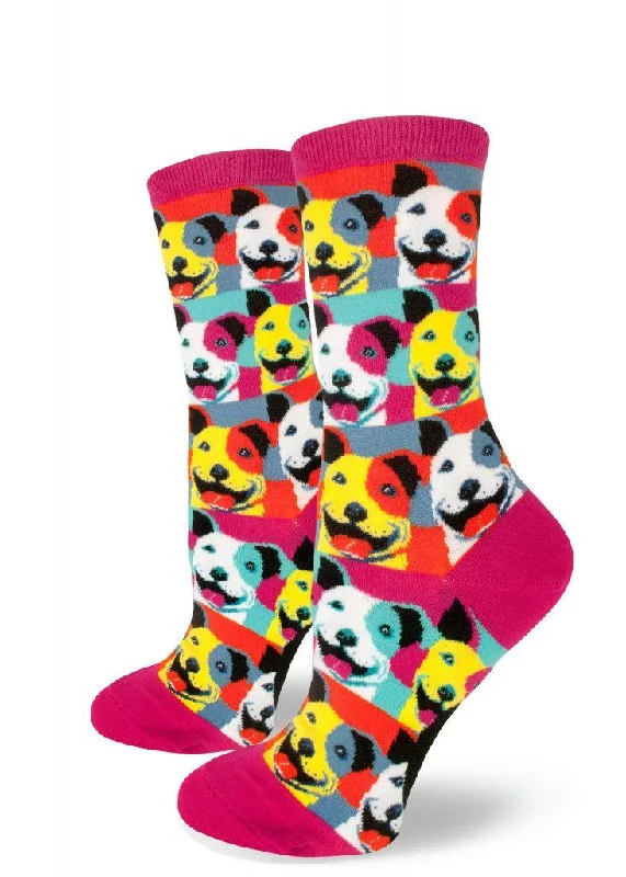 Weekend Bargains Await You Pop Art Pitbull | Women's Crew