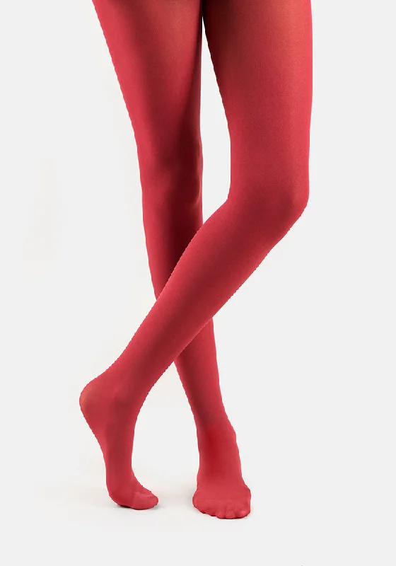 Savings Soar This Weekend Premium 50 Denier Tights Maroon Red