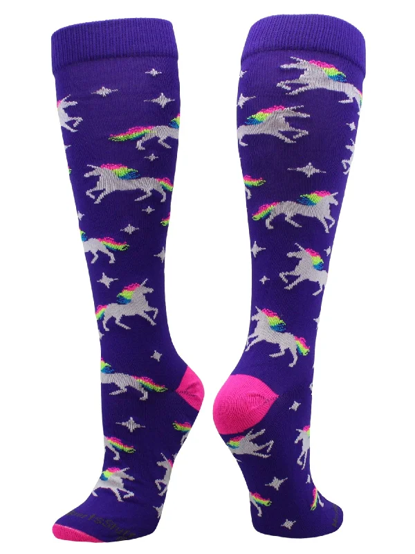 The Best Prices Neon Rainbow Unicorn Over the Calf Socks
