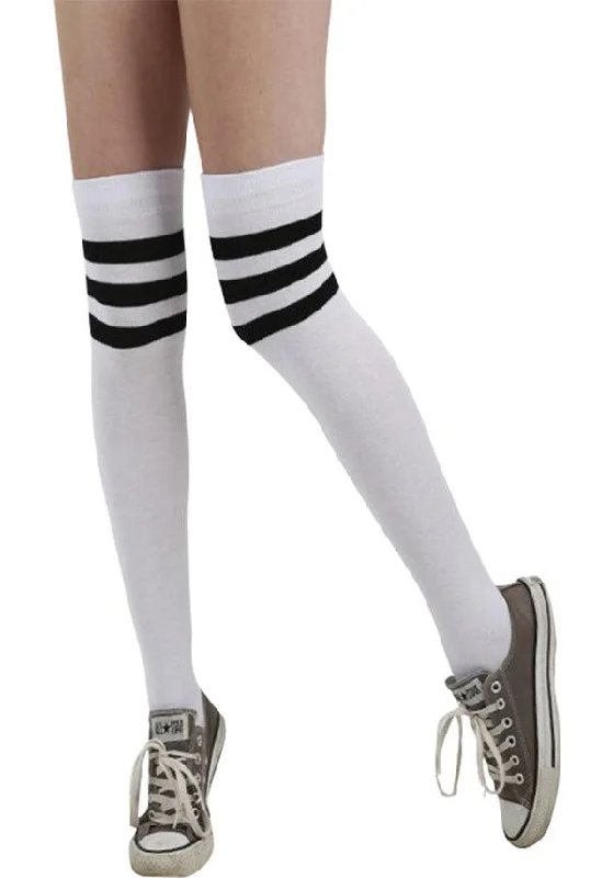 Instant Deal Referee [White/Black] | OVERKNEE SOCKS