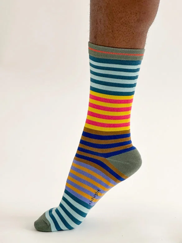 Weekend Specials to Enjoy Reid Stripe Bamboo Socks - Green