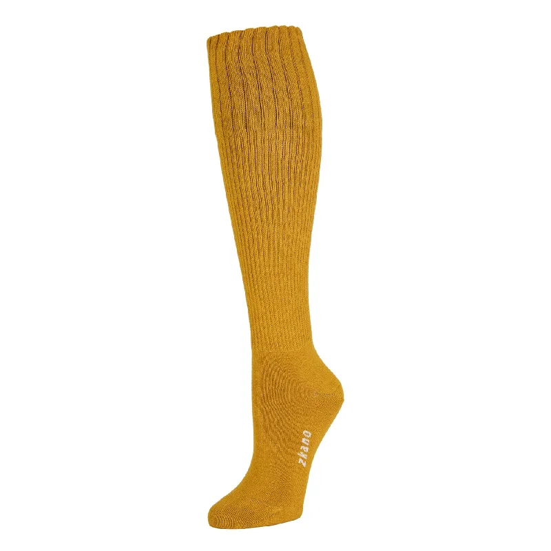 Super Bargain Rib Knit - Organic Cotton Knee Socks - Goldenrod