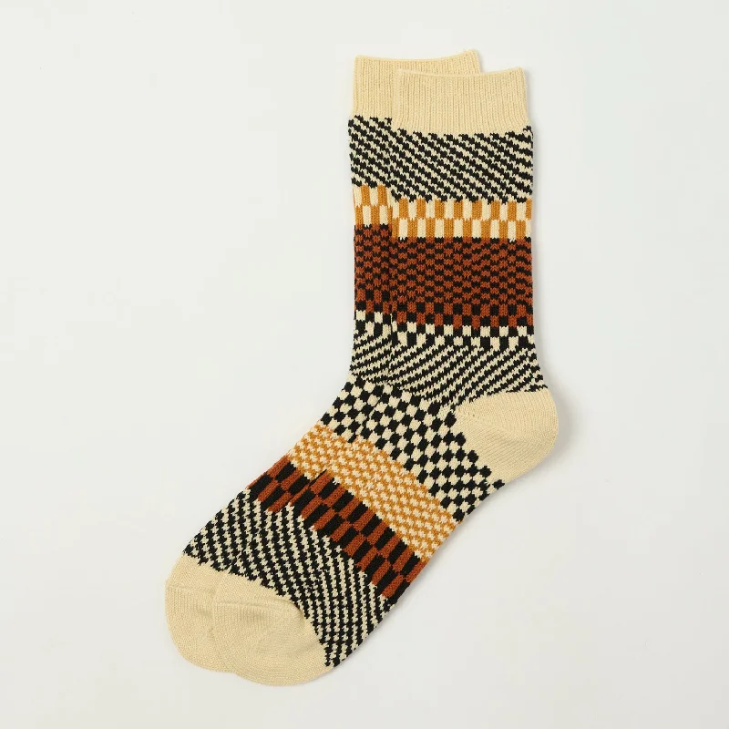 Weekend Discounts to Delight RoToTo Check & Step Socks - Black
