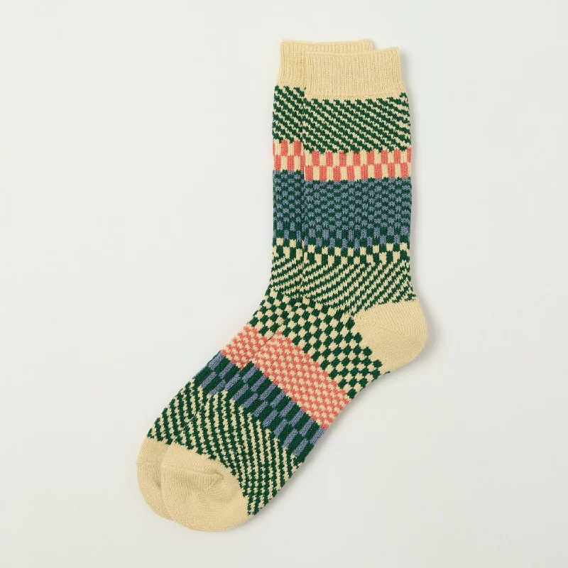 Weekend Savings Spectacular RoToTo Check & Step Socks - Green