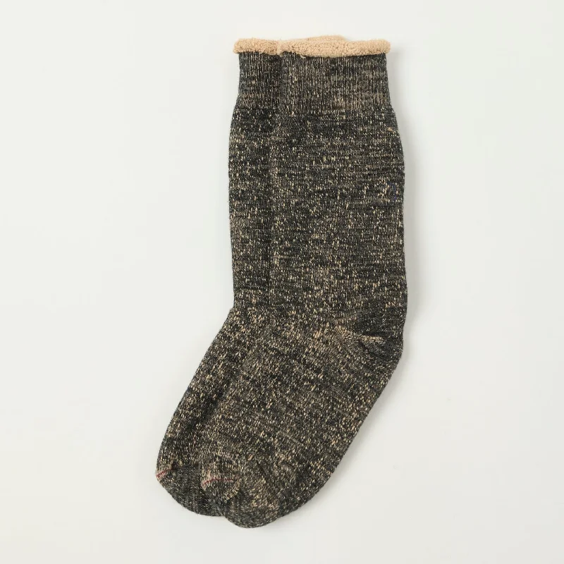 Half Price RoToTo Double Face Crew Sock - Black/Brown