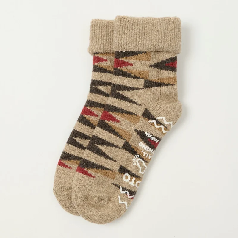 Quick Sale RoToTo Merino Lambs Wool Room Socks Native - Light Brown