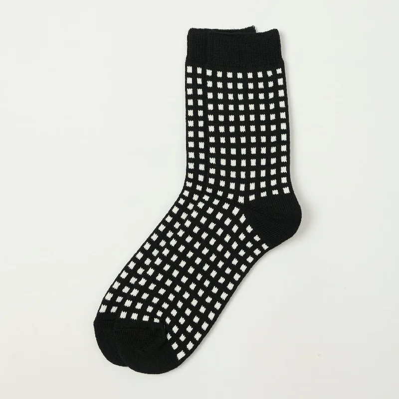 Weekend Specials to Love RoToTo Square Lattice Socks - Black