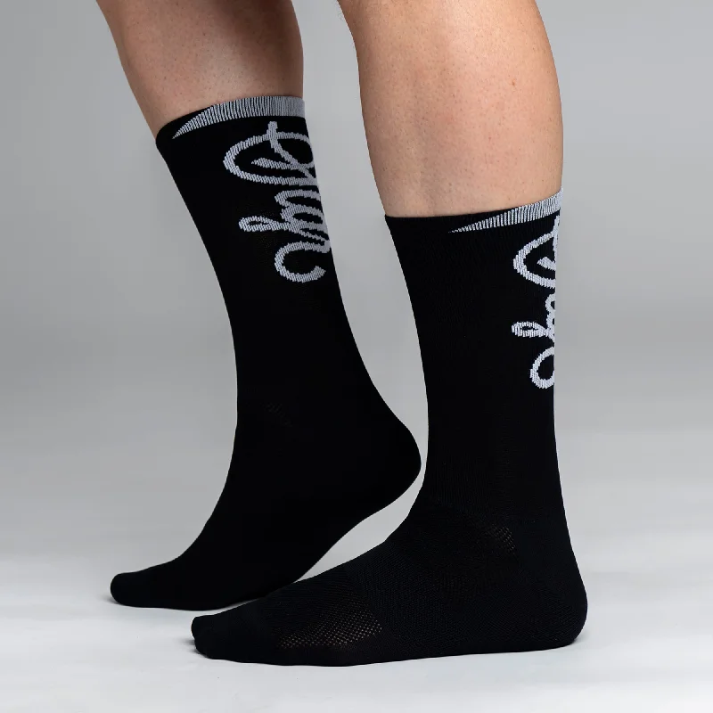 New Deal Snok Men's Larger Logo Black Cycling Socks