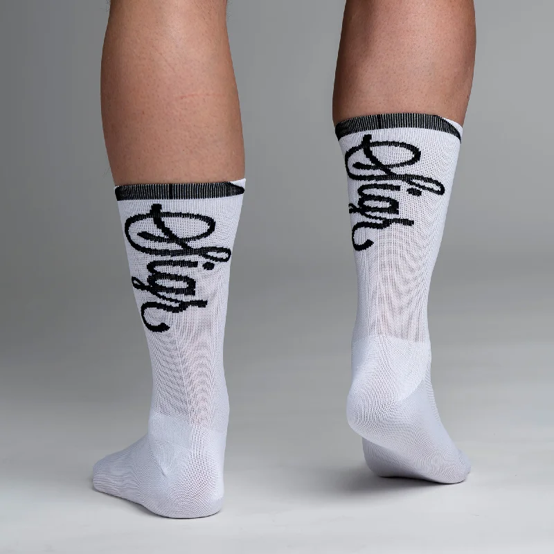 Steals and Deals Snok Men's Larger Logo White Cycling Socks