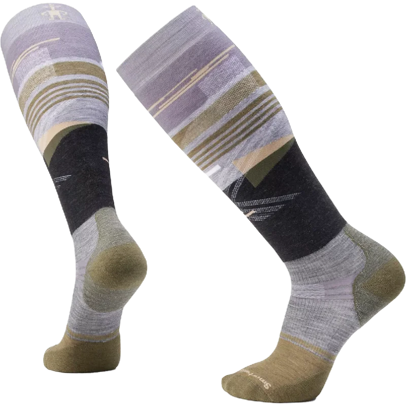 New Deal Men's Snowboard Targeted Cushion Broken Lines Pattern Over The Calf Socks