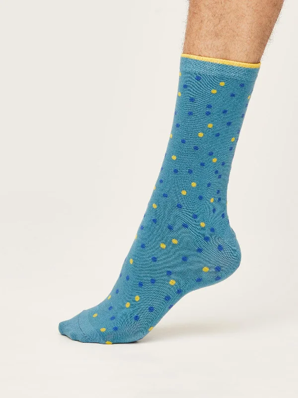 Weekend Deals That Please Spotty Socks - Dusty Blue