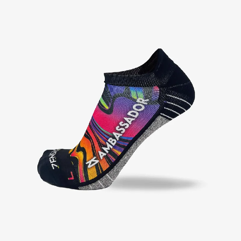 Weekend Deals That Sparkle 2024 Rainbow Swirls Ambassador Running Socks (No Show)