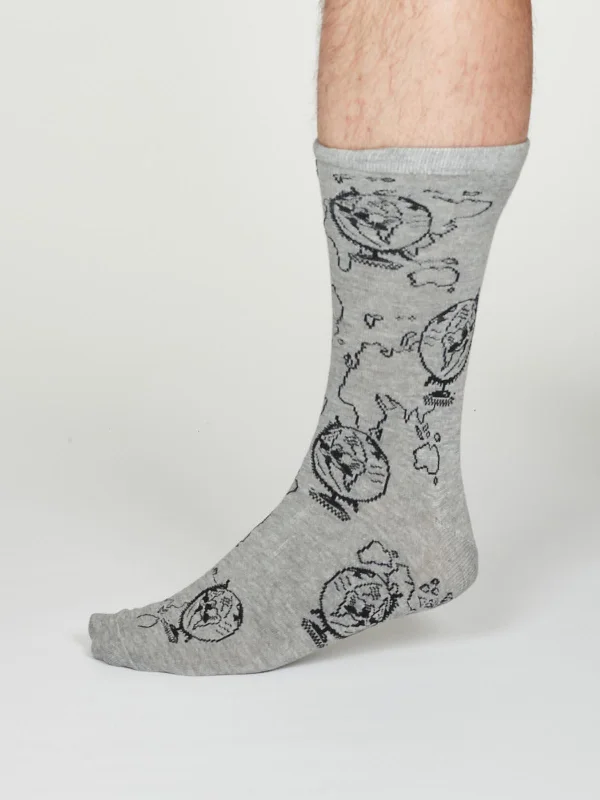 Midnight Sale Thaddens Socks - Mid Grey Marle
