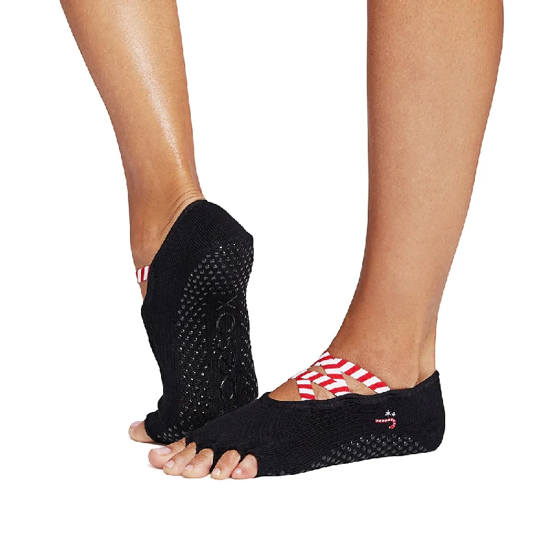 Weekend Price Cuts Galore TOESOX Grip Half Toe Elle - Candy Cane Lane