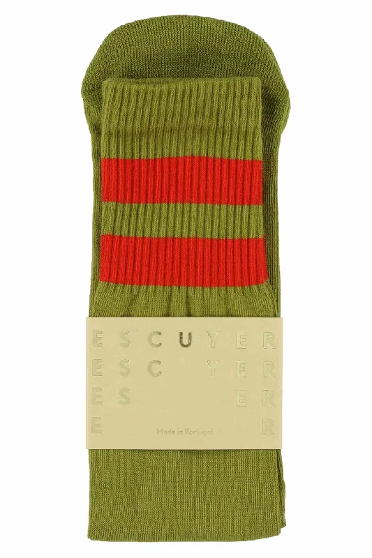 Weekend Deals That Excite Unisex Tube Socks - Olive / Molten Lava