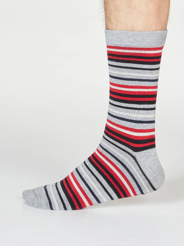 Weekend Deals to Make You Happy Watson Stripe Socks - Grey Marle