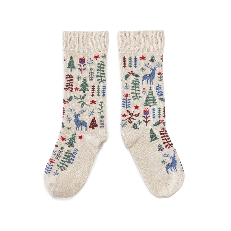 Weekend Bargains to Love Winter Wonderland - Organic Cotton Crew Socks - Snowbound