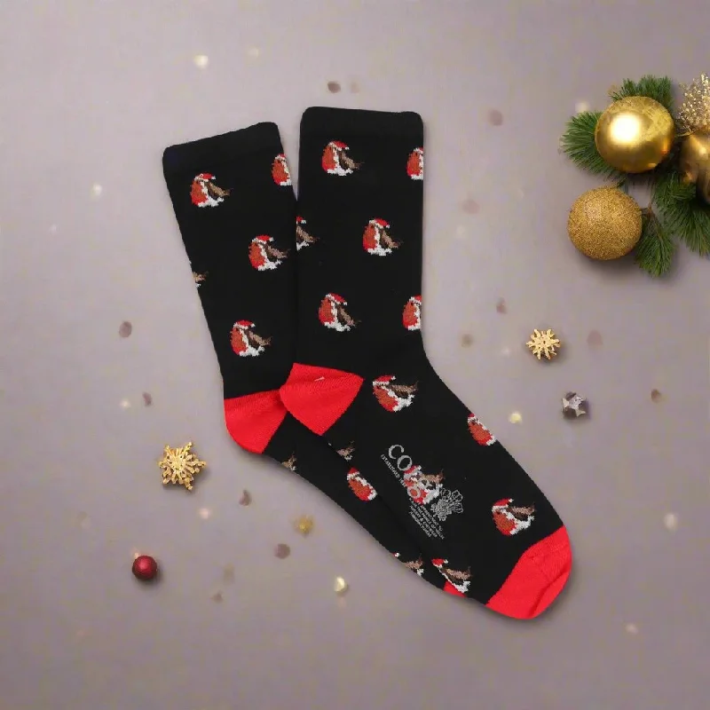 Bonus Offer Women's Festive Robin Cotton Socks
